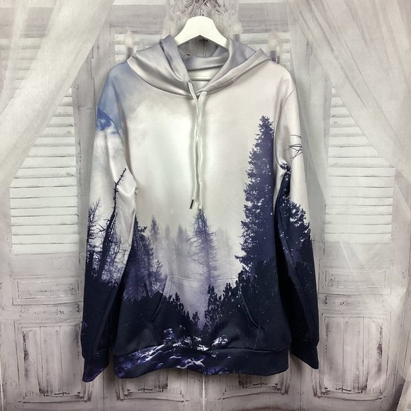 Tops - Woods Forest Print Sweatshirt Hoodie XXL